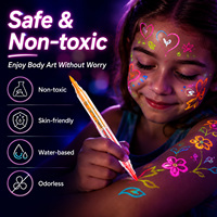 Marqueur UV personnalisé à double pointe pour tatouage temporaire, stylo fluorescent pour peinture corporelle de festival, fabricant ODM
