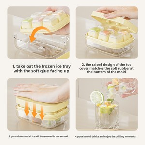 Molde de silicona para cubitos y bolas de hielo de congelación rápida para uso doméstico en refrigerador, fácil de desmoldar, apto para congelador - Product Image 4
