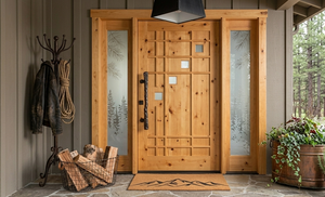Puerta de Madera de Pino de Alta Durabilidad, Panel Sólido, Grano Natural, Elegante, Interior y Exterior, Tamaños Personalizados, Fabricante - Product Image 5