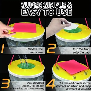 Attrape-appâts <span class=keywords><strong>Super</strong></span> <span class=keywords><strong>Fly</strong></span> Killer à haute efficacité Mouches molles Suspendues en plein air Non toxique Grand sac Piège à mouches des fruits - Product Image 2