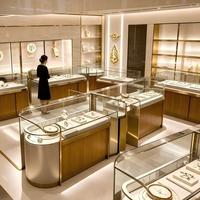 Bijouterie Meubles Vitrines en verre personnalisées Conception Système d'éclairage intelligent à DEL Présentoir à bijoux Fabricant