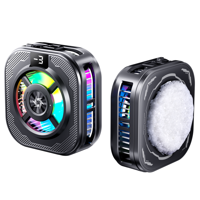 Phone Accessories 2025 RGB Light Mini Cooler for Universal Pad Phone Magnetic Attaching Radiator Cooling Fan for Gaming Phone