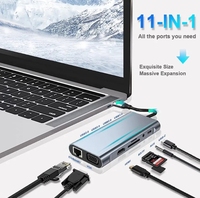 Hub USB-C Multifuncional 11 en 1, Adaptador de Estación de Acoplamiento USB-C, PD, USB 3.0, HDMI, VGA, RJ45 Ethernet, SD/TF, Accesorios para iMac para Usuarios Profesionales