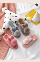 Pantoufles en coton pour femmes en hiver à semelles épaisses antidérapantes en peluche tridimensionnelle chaudes et confortables pour l'intérieur mignon