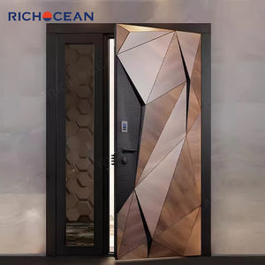 Puerta Principal <span class=keywords><strong>de</strong></span> Seguridad RICHOCEAN con Diseño Geométrico 3D, Blindada con Aluminio, para Exteriores - Product Image 4