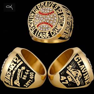 Bague de championnat de la Ligue nationale des Braves d'<span class=keywords><strong>Atlanta</strong></span> 1992 en alliage tendance, en gros, dédiée au lanceur légendaire Tom Glavine - Product Image 1