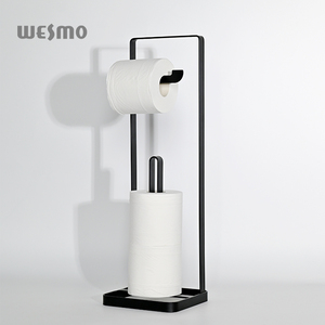 <span class=keywords><strong>Portarotolo</strong></span> Multifunzione Moderno <span class=keywords><strong>in</strong></span> Ferro Nero+<span class=keywords><strong>Legno</strong></span>, Regolabile e Lavabile, per Bagno - Product Image 4