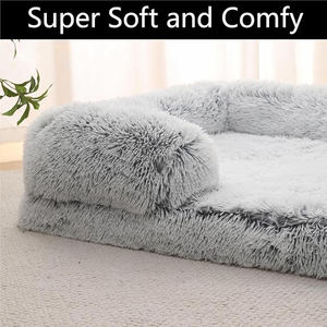 Groothandel Op Maat Grijs Pluche Orthopedisch Kalmerend Kauwbestendig <span class=keywords><strong>Ortho</strong></span> Rechthoek Hondenbed Traagschuim Diepe Slaap Grote Hond Bedmat - Product Image 4