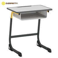 Ensemble complet de mobilier scolaire : table et chaise d'étude réglables pour étudiants avec structure en acier métallique