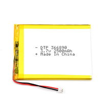 Pasokan Pabrik DTP105050 366890 3.7V 2500mAh 9.25Wh Baterai Li-polimer PCB/Perlindungan Kabel Daya Tahan Lama Katoda LiNiMnCoO2
