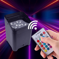 Projecteurs LED sans fil sur batterie 6x18W RGBWAUV 6-en-1, avec contrôle DMX512 et sonore, pour éclairage de scène de mariage et événements
