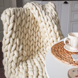 Ağırlıklı Örgü Battaniyeler İçin Süper Büyük, Modern Kanepeler İçin Kalın Örgü Battaniye, Neşeli Desenli, Çevre Dostu, El Yapımı - Product Image 6