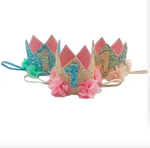 Tatlı kızlar doğum günü kafa bandı bebek taç çocuklar tiara hairband