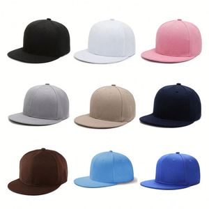 Custom 6 Panel Embroidery Logo Hip Hop Snapback <b>Caps</b> Wholesale <b>Flat</b> Brim Blank Snapback Baseball <b>Cap</b> for <b>Men</b> Women - Product Image 1