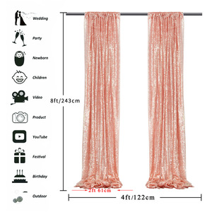 TX – rideau de <span class=keywords><strong>fond</strong></span> à paillettes de style européen et américain pour fête, mariage, banquet, studio, noël utilisé - Product Image 2