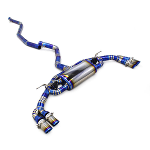 Système d'échappement Boska Performance Valvetronic pour BMW X6 F16 M40i 3.0T 2015-2019, silencieux en titane Catback avec embouts bleus - Product Image 1