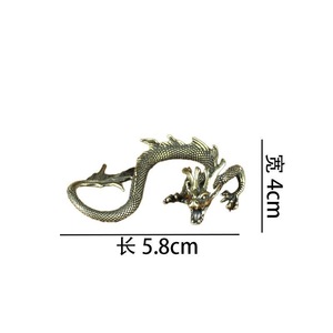 Escultura de Metal de Dragón, Criatura Mítica China, de Latón, Figura Decorativa Retro para Escritorio u Oficina - Product Image 4