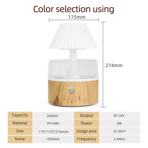 JCSY Ultrasonic Humidifier Desk <b>Lamp</b> 0.5L Light Wood Grain 7 Color LED Aroma Diffuser With <b>Timer</b> For Home Office Use - Product Image 4