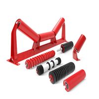 Rodillo Transportador Cónico Industrial JUXIN con Borde de Acero y Rodamiento de Bolas de Ranura Profunda para Aplicaciones Mineras y Guía Suave