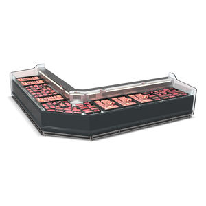 Refroidisseur d'air commercial en acier inoxydable pour supermarché, présentoir de viande fraîche et de poisson d'angle, température unique, boucherie-charcuterie - Product Image 2