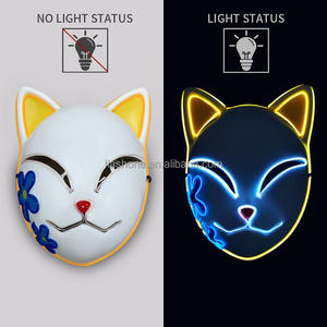 Masque lumineux Led masque lumineux Cosplay renard chat fête masques chat visage <span class=keywords><strong>horreur</strong></span> masque bande dessinée Cosplay adultes - Product Image 6