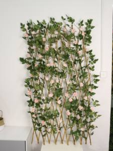 Faux plastique <span class=keywords><strong>rose</strong></span> fleur verte feuilles artificielles haie fleur plante clôture mobile pour la <span class=keywords><strong>d</strong></span>écoration de jardin de la maison - Product Image 2