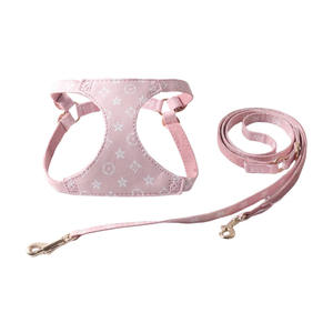 OEM Custom Solid Polyester Fashion Luxury Adjustable Pet Leashes <b>Harnesses</b> Set No Pull High Quality Wholesale for Dogs - Product Image 3