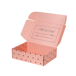 Caja de Envío de Cartón Corrugado Plegable con Impresión a Todo Color Personalizada, Interior Rosa y Negro, <span class=keywords><strong>para</strong></span> Cosméticos y Pequeños Regalos - Product Image 2