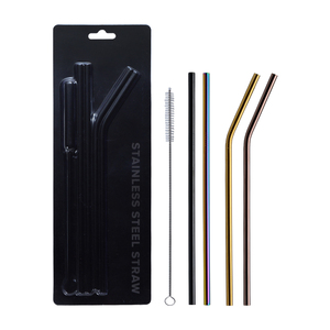 In Acciaio Inox Cannuccia Con Blister Pacchetto di Paglia Set - Product Image 2