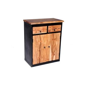 ขาตั้งทีวีทำจากไม้มะม่วงแข็งแรงทนทานพร้อมกรอบเหล็กห้องนั่งเล่นห้องเก็บบันเทิงสำหรับบ้านไร่ - Product Image 1