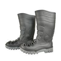Bottes de Pluie de Travail PVC Anti-Chimiques Hautes à la Cheville, CE Nouveau Style, Imperméables, avec Embout et Semelle Anti-Perforation en Acier pour Homme