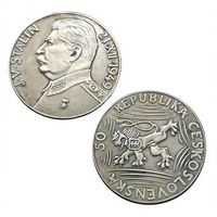 Pièces de monnaie commémoratives de style antique de 100 et 50 Korun de Tchécoslovaquie de 1949, avec Staline et le Lion, cadeaux, décoration de la maison
