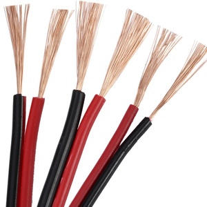 Câble de haut-parleur rouge et noir 300/500V, fils parallèles en PVC transparent, BVR BV RVV BVV - Product Image 1