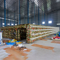 Labyrinthe gonflable géant en PVC camouflage pour l'extérieur, jeux gonflables commerciaux, labyrinthes d'obstacles gonflables à vendre, jeux d'intérieur camouflage