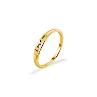 AOFEI Hot Selling Custom Personal ized Name Stapelbarer Ring Edelstahl Vergoldeter Blank Gravur ring für Männer und Frauen