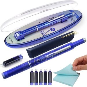 Juego de plumas estilográficas con cartuchos de tinta, punta azul M, regalo para escritura de oficina - Product Image 5
