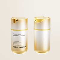 Vente en gros de flacons pompe sans air AS de 50 ml avec interrupteur, design à fond rond pour l'emballage cosmétique