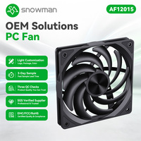 Ventilateur de boîtier PC SNOWMAN AF12015-BK 120mm Slim 15mm Noir 48CFM PWM 4 broches Roulement Hydraulique 12V DC Uniquement Vente en Gros