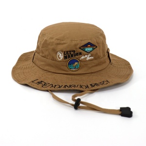 Thiết kế thêu logo trại xô hat, cotton twill bên ngoài thể thao Sun hat với chuỗi, tùy chỉnh co-xây dựng thương hiệu sự kiện hat - Product Image 4