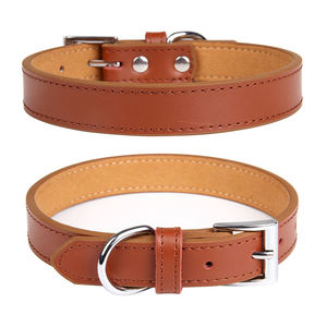 Collar de perro de fibra Ultra suave y duradero de alta calidad, tamaño ajustable lateral interior, collares de PU para perros grandes modernos de lujo para mascotas, vaca genuina - Product Image 3