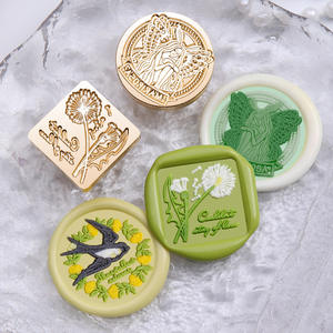 Cabeza de Sello de Cera Redonda de 3cm y 2.5cm, Sello de Cera para Invitaciones, Sobres, Decoración Artística, Regalo de Latón Sólido - Product Image 2