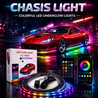 Lumière de châssis de voiture, lumière de marche diurne, lumière LED étanche, lumière d'ambiance universelle modifiée à commande vocale et télécommande