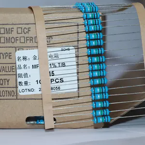 Resistore di precisione di alta qualità 1% 2% 5% MF 1/6W 1/4W 1/2W 1W 2W resistenza fissa a pellicola metallica