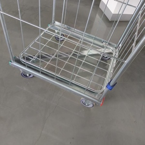 3-zijdige Nestbare Opvouwbare Zware Logistieke Gaasrol Container Rolkooi Container Trolley - Product Image 3