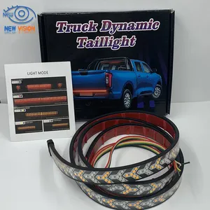 Fishbone Lamp 48 95 Inch Dual Color High Bright Scanning Steering Brake Function Tail Lamp for Car, truck, Pickup
