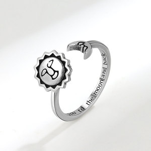 Vintage Style Rotating Sun And Moon Open <b>Rings</b> Copper Rhodium Plated <b>Stress</b> Relief Jewelry With Custom Logo - Product Image 6