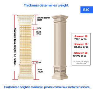 Molde <span class=keywords><strong>de</strong></span> columna romana <span class=keywords><strong>de</strong></span> plástico ABS duradero para <span class=keywords><strong>cemento</strong></span>, hormigón, producto doméstico, 40CM - Product Image 2