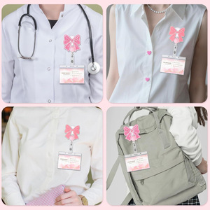 พวงกุญแจอะคริลิคประดับเพชรแบบขายส่ง พร้อมคลิปหนีบแบบจระเข้ใส หมุนได้ มีคลิปด้านหลังและตัวล็อคแบบยืดหดได้ - Product Image 2