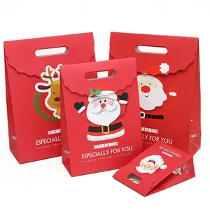 制造商圣诞纸袋定制您自己的标志印刷豪华礼品包装纸购物袋带手柄