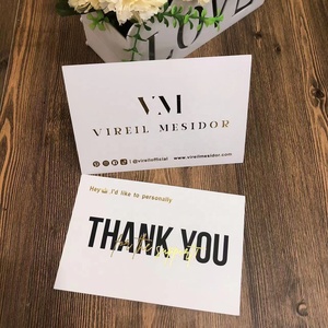 Logo personalizzato di lusso in lamina d'oro bianco grazie mille carte di stampa con logo - Product Image 6